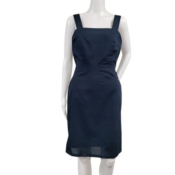 Banana Republic Dresses & Skirts - Banana Republic Organic Cotton Prarie Schoolgirl Square Neck Sheath Dress Navy 4